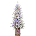 4FT Flocked Christmas Tree with Multicolour LED Lights