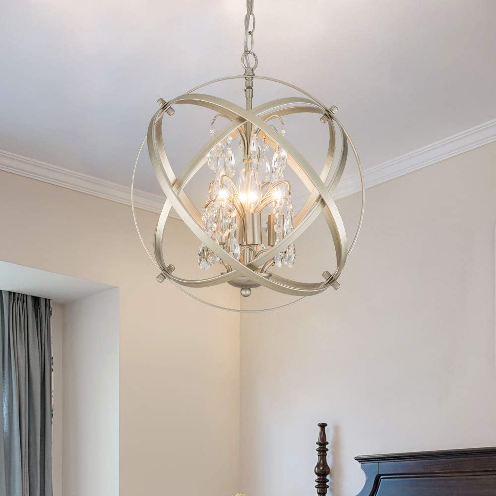 4 Lights Cage Crystal Chandelier