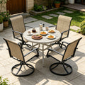 Outdoor Patio Furniture Set for 4 with Swivel Chairs