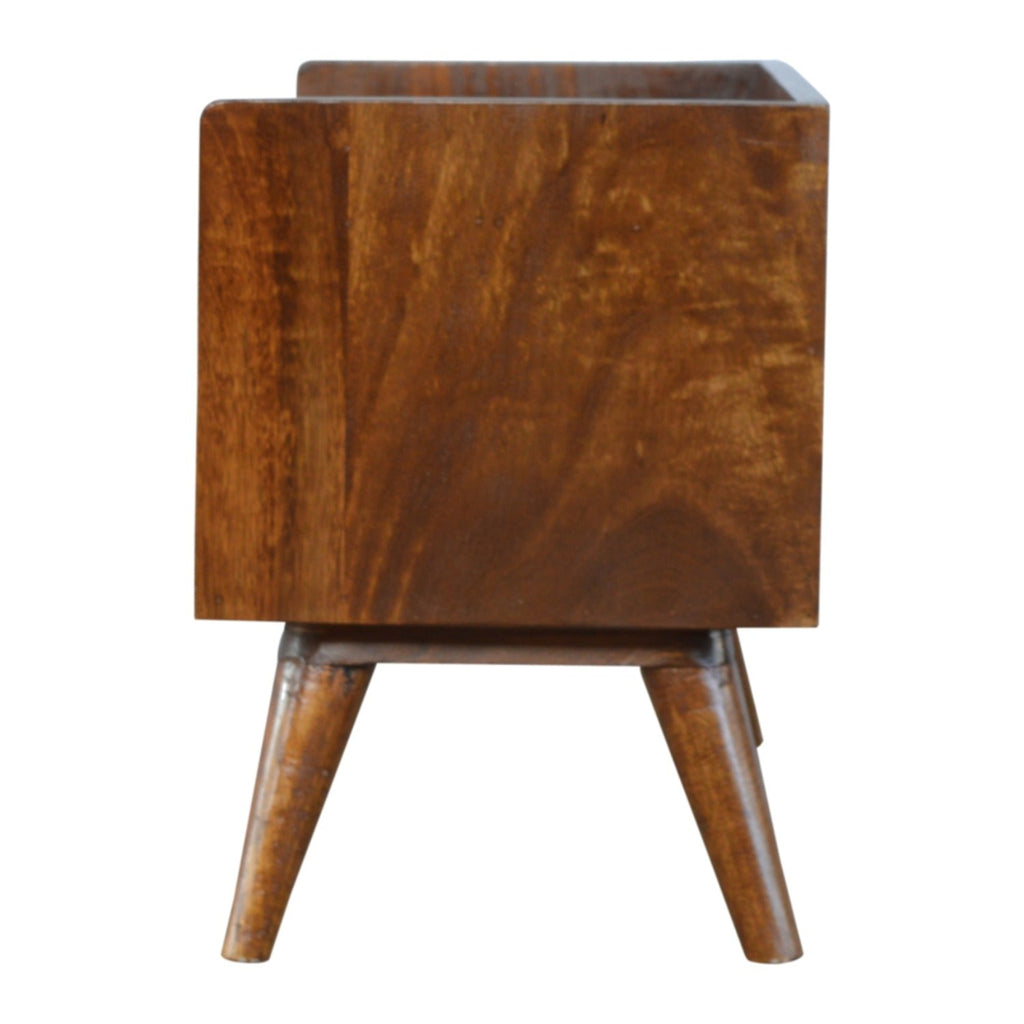 Solid Wood Nordic Storage Bench in Chestnut