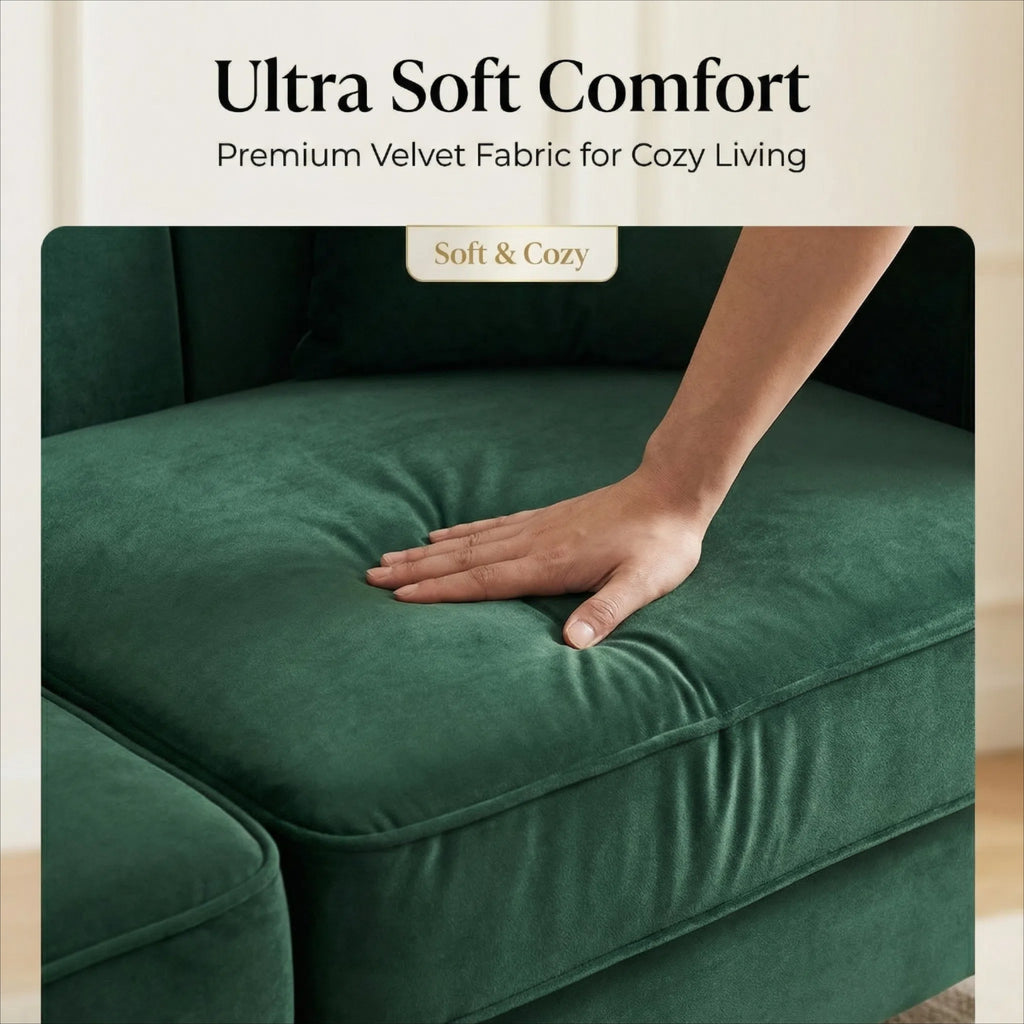 FX-P82B-GR Velvet Sofa