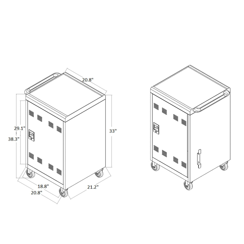 Mobile Charging Cart For Tablets Laptops 35, Device Capacity Matt Metal