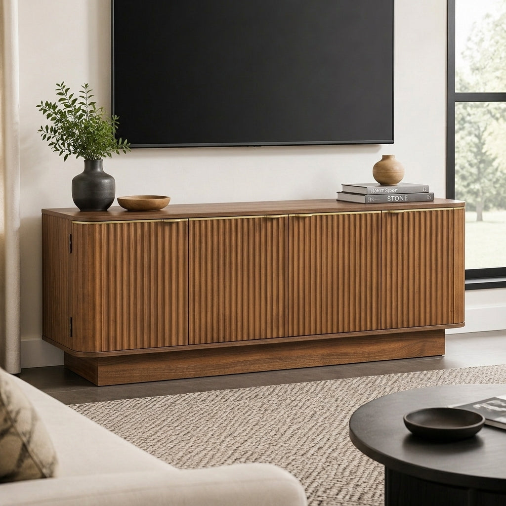Vibe Haus Mid-Century Modern TV Stand for 70 Inch TV