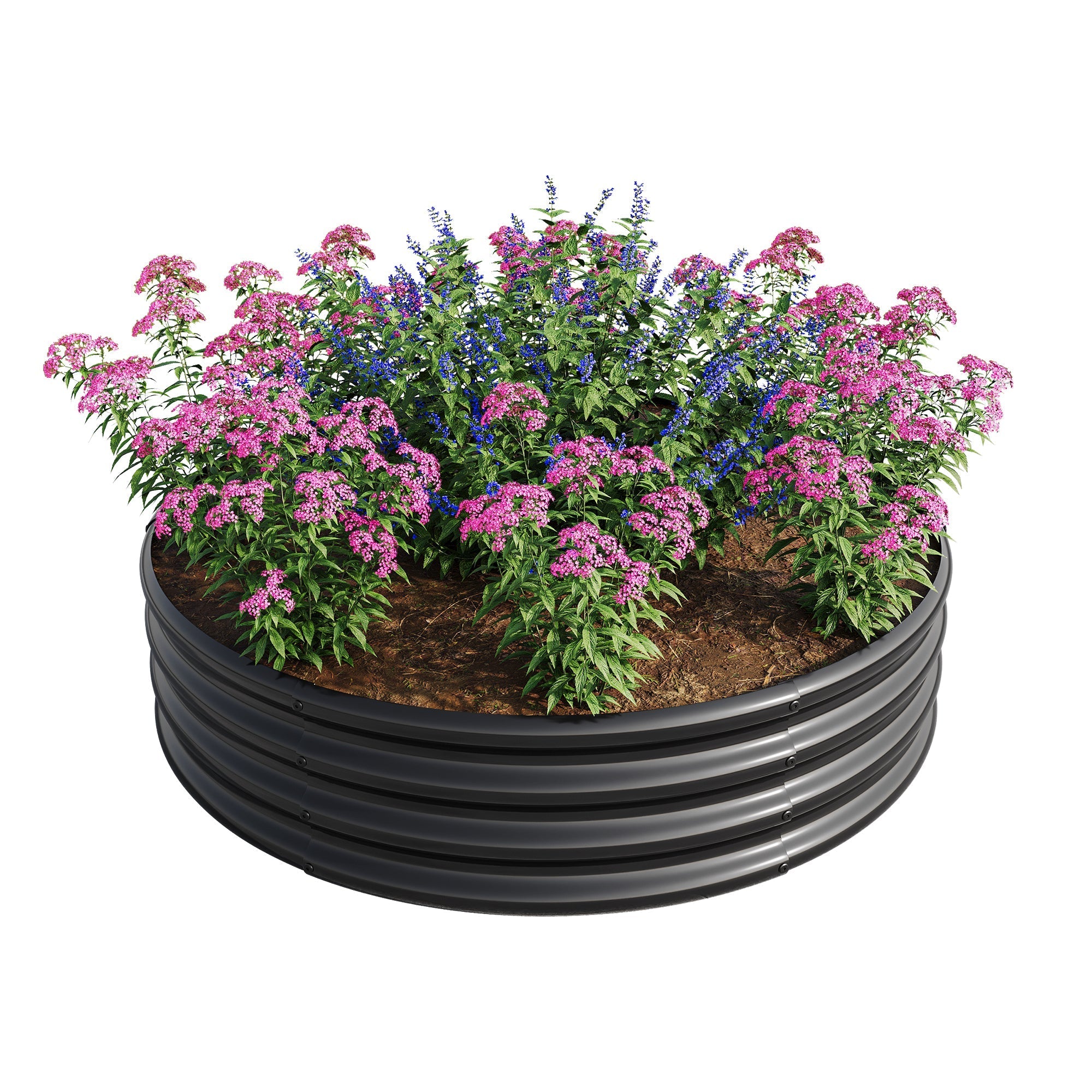 2PCS 47.24" Round Raised Garden Beds for Outdoor Gardening