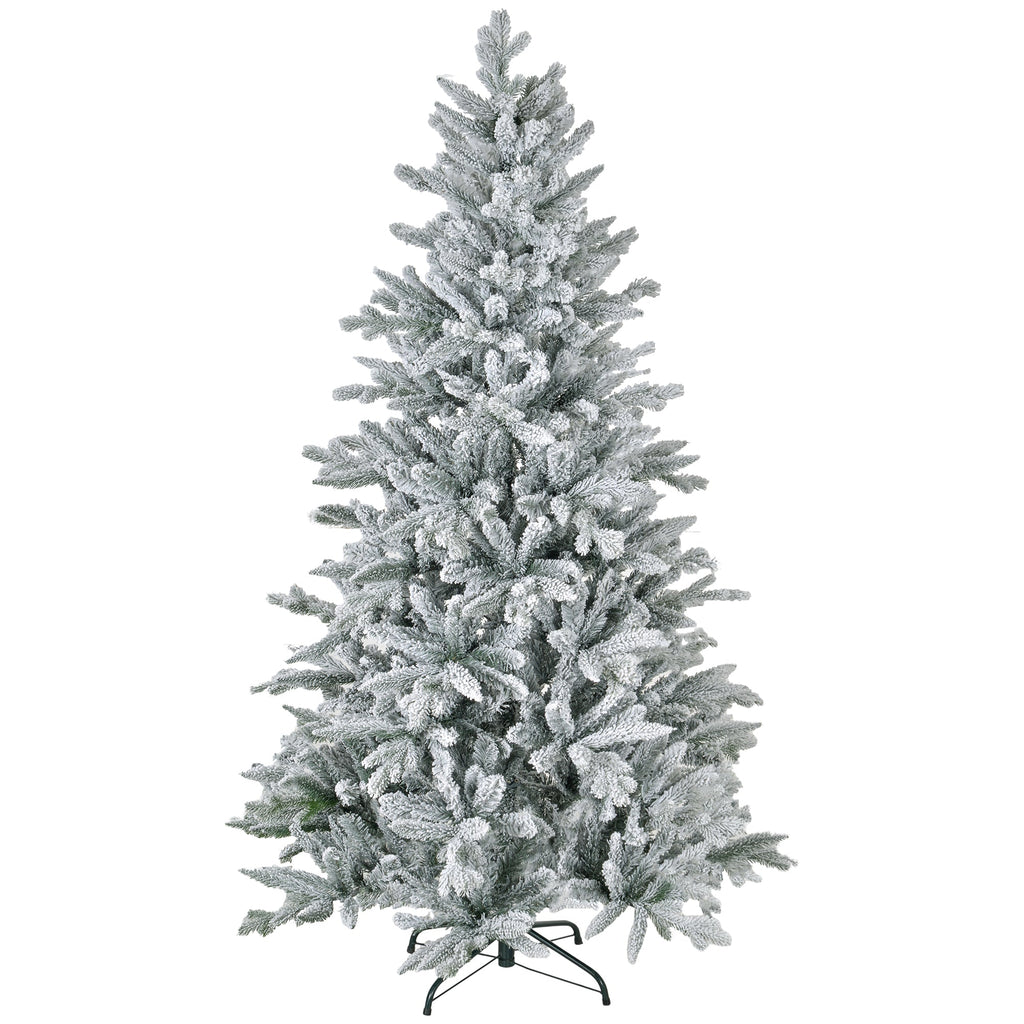 HOMCOM 6ft Snow Flocked Artificial Christmas Tree