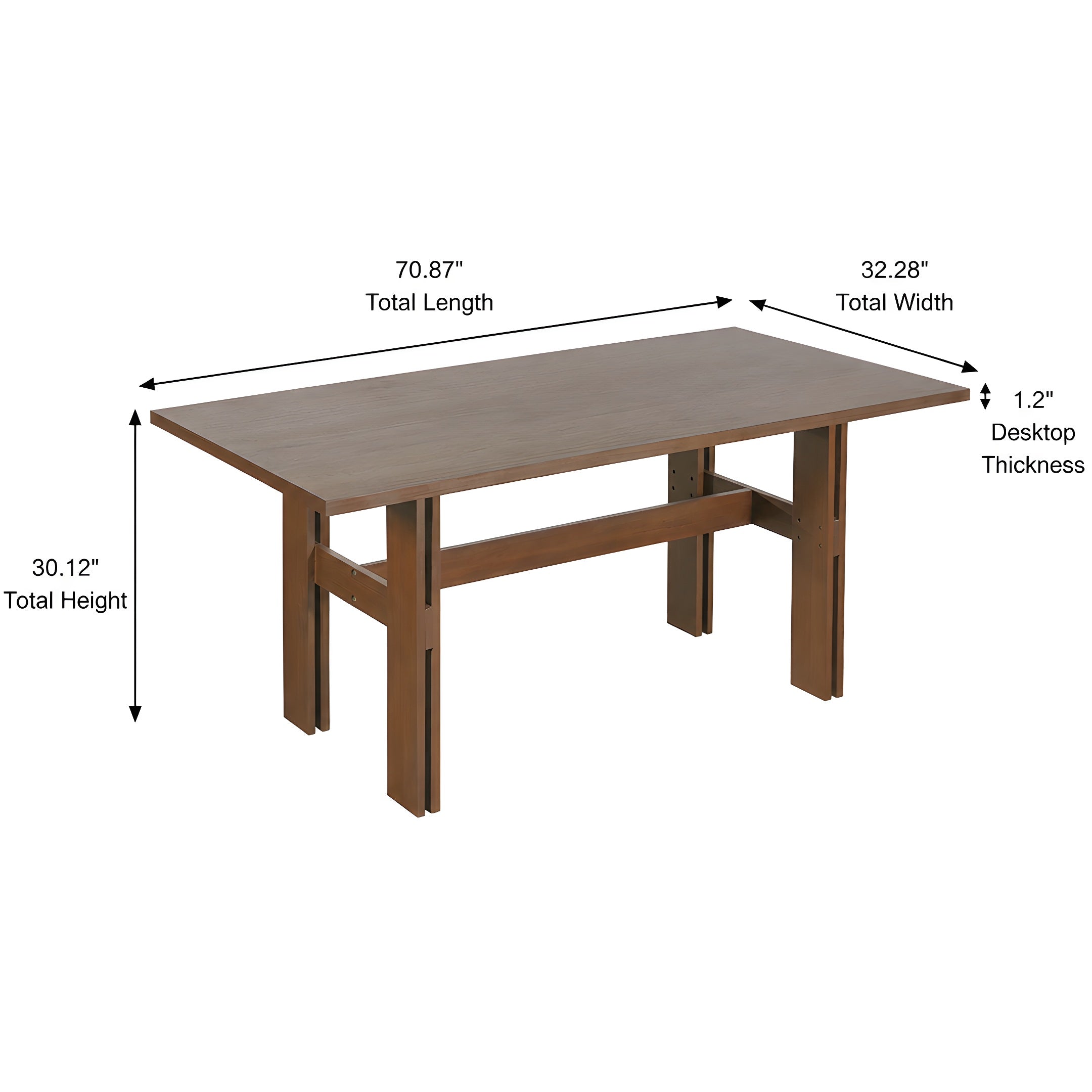 7 Pieces Modern Dining Set, Rustic Farmhouse Solid Wood Kitchen Table Set for 6