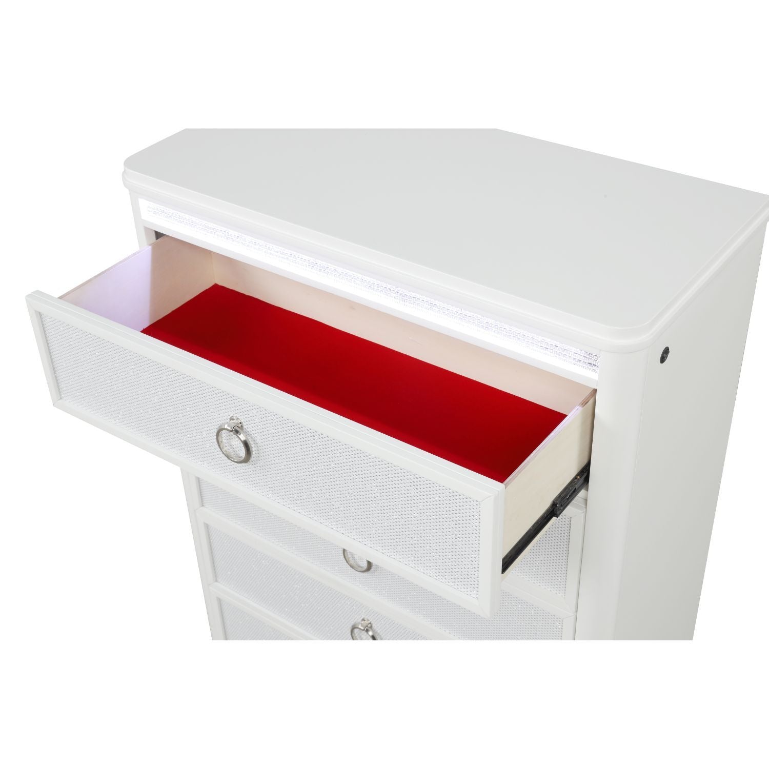 Abigale - 5 Drawer Chest With LED Lighting - White
