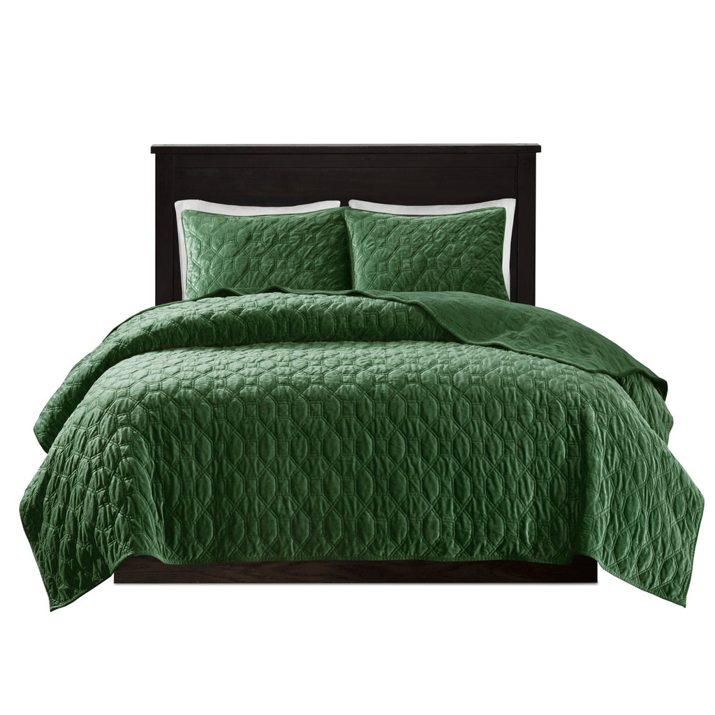 3 Piece Velvet Quilt Set