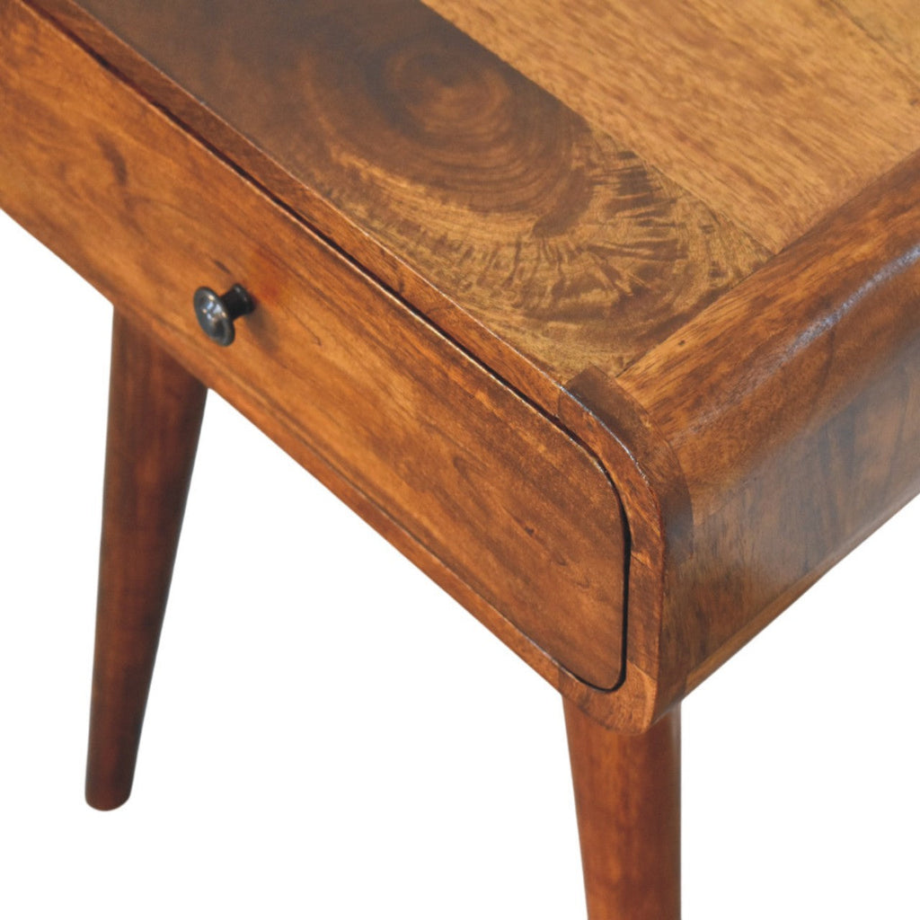 Avora Chestnut Nightstand with 1-Drawer, Nordic Legs