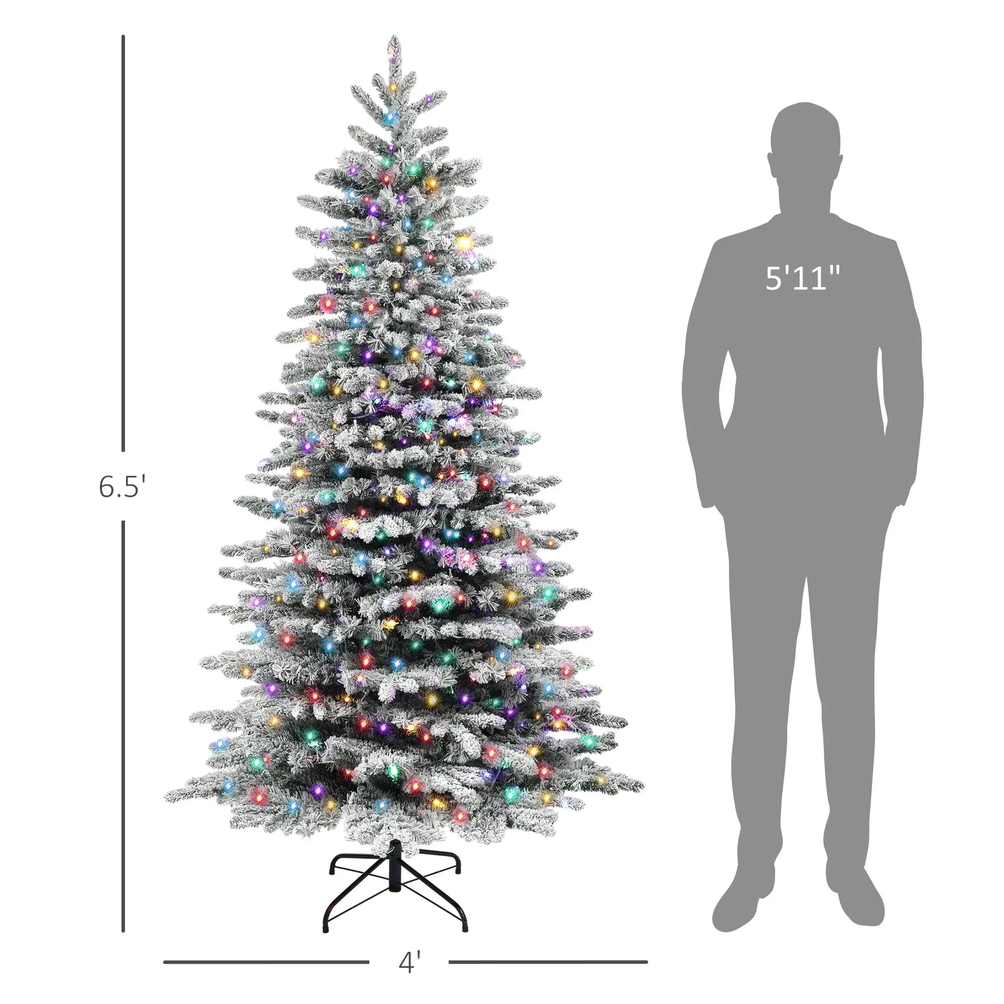 6.5ft Snow Flocked Artificial Christmas Tree