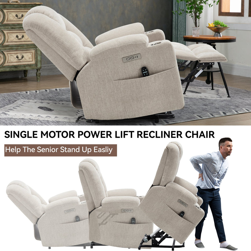 Power Lift Recliner Chair with Massage and Heat