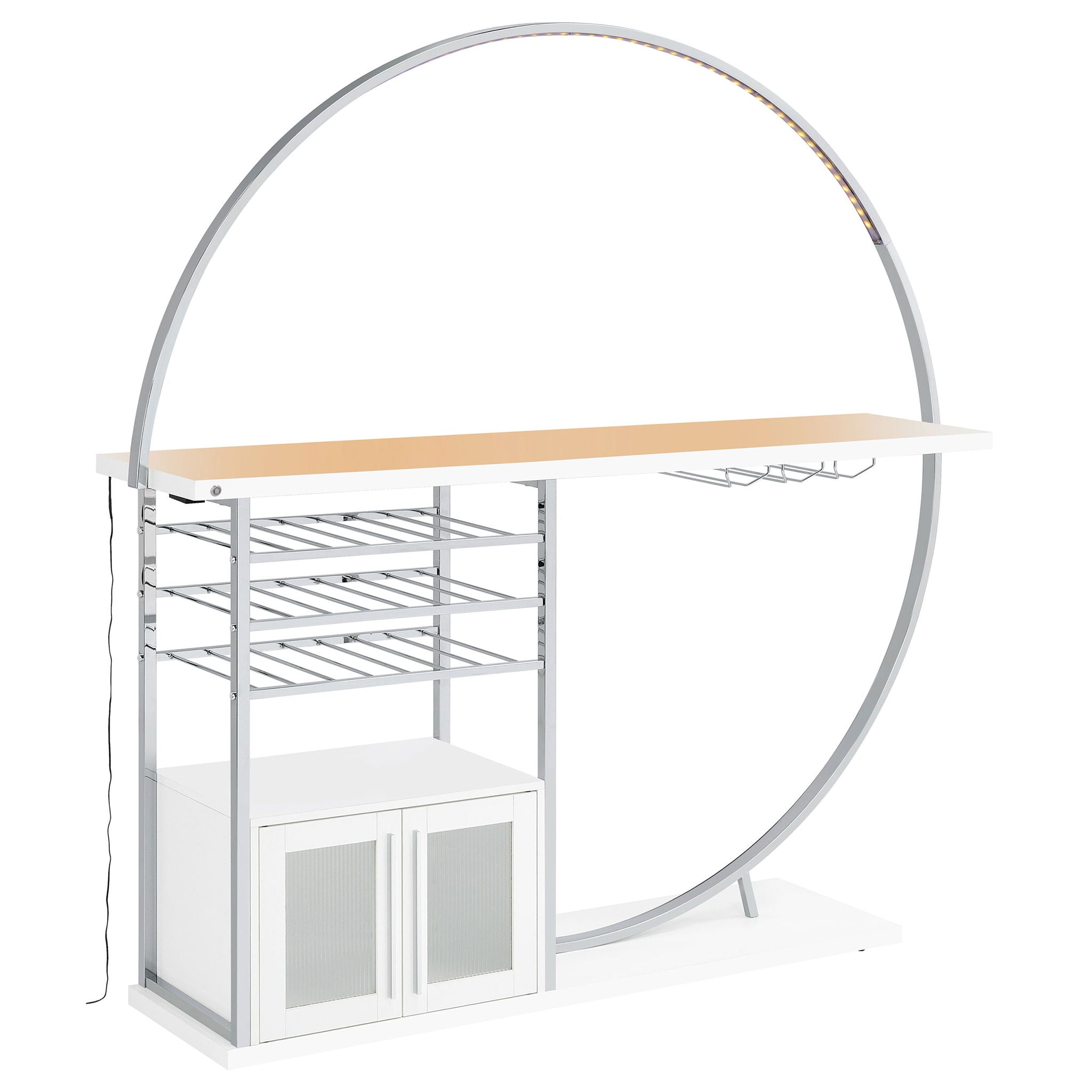 Casey - 2 Door Home Bar Storage Bar With Customizable Lighting - White