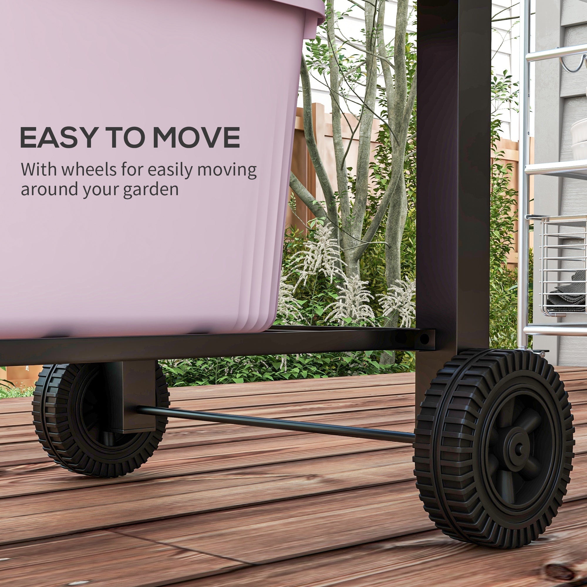 Outsunny Charcoal Grill with Adjustable Height & Folding Shelves