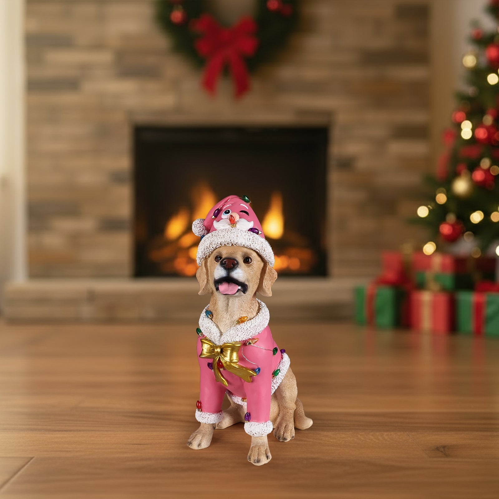 Christmas Labrador Retriever Statue