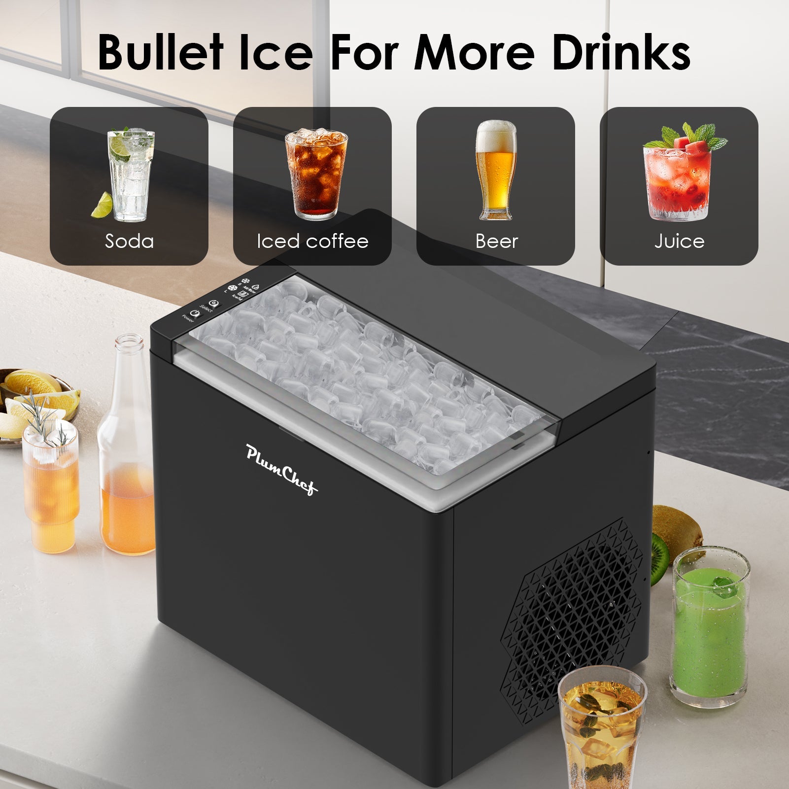 Bullet Ice Maker Machine Countertop