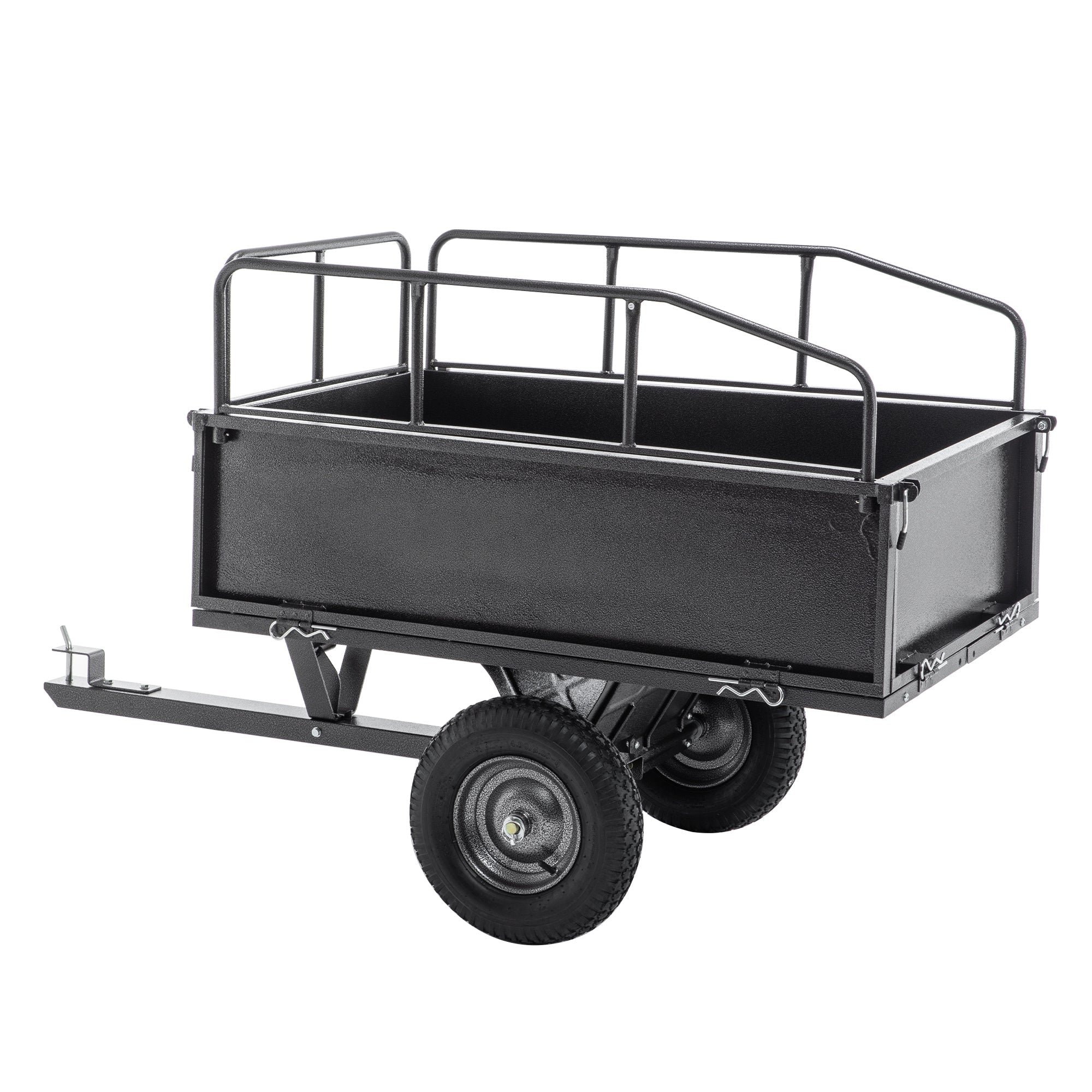 600LBS Heavy Duty Steel Dump Cart Trailer, 17 Cu.Ft.