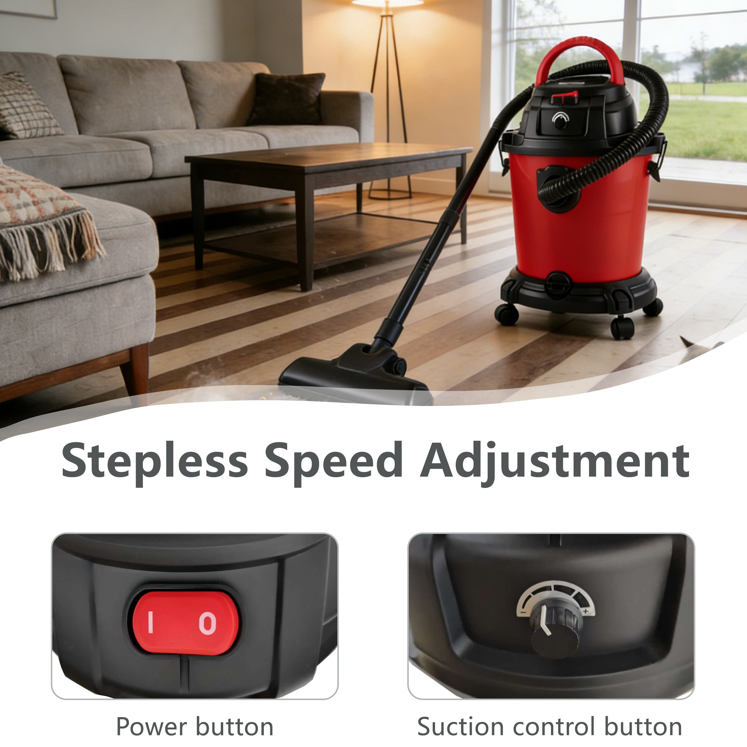 Wet Dry Vac, 5 Gallon, 4.3 Peak HP