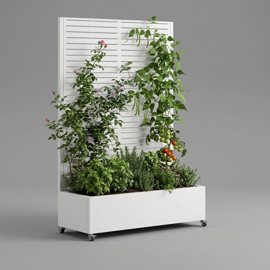 Metal Planter Box with Trellis
