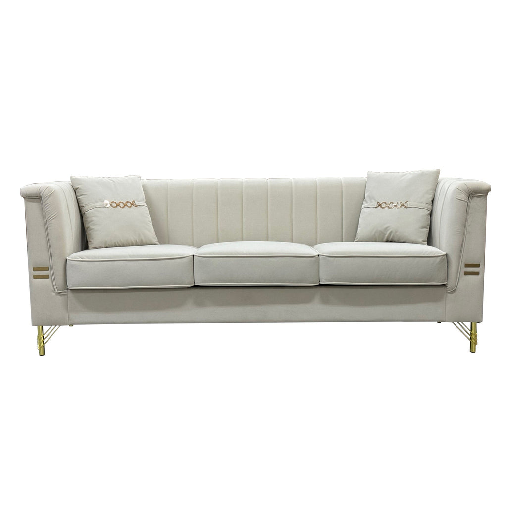 Modern Velvet Upholstered Sofa Set of 2
