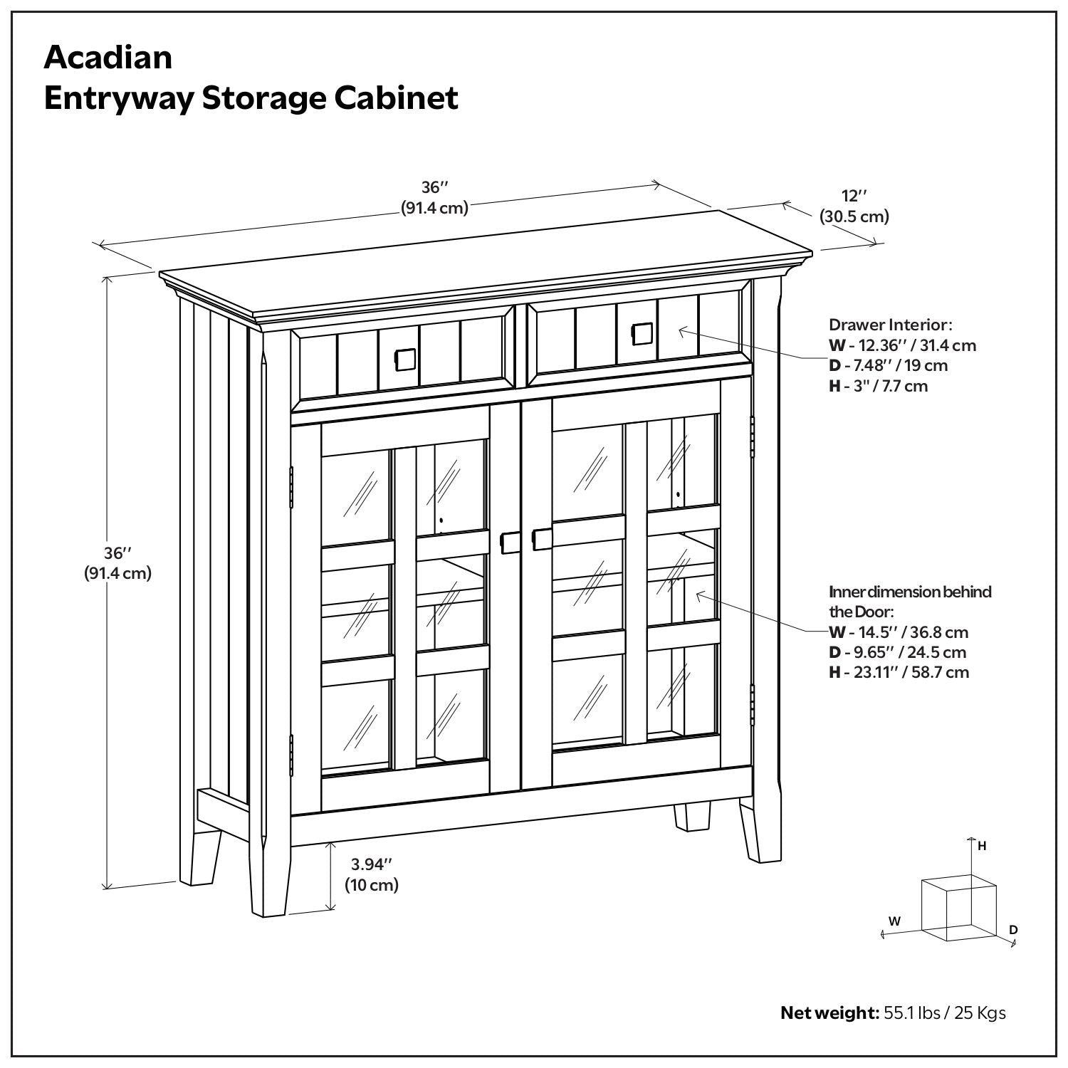 Acadian - Entryway Storage Cabinet - Brunette Brown
