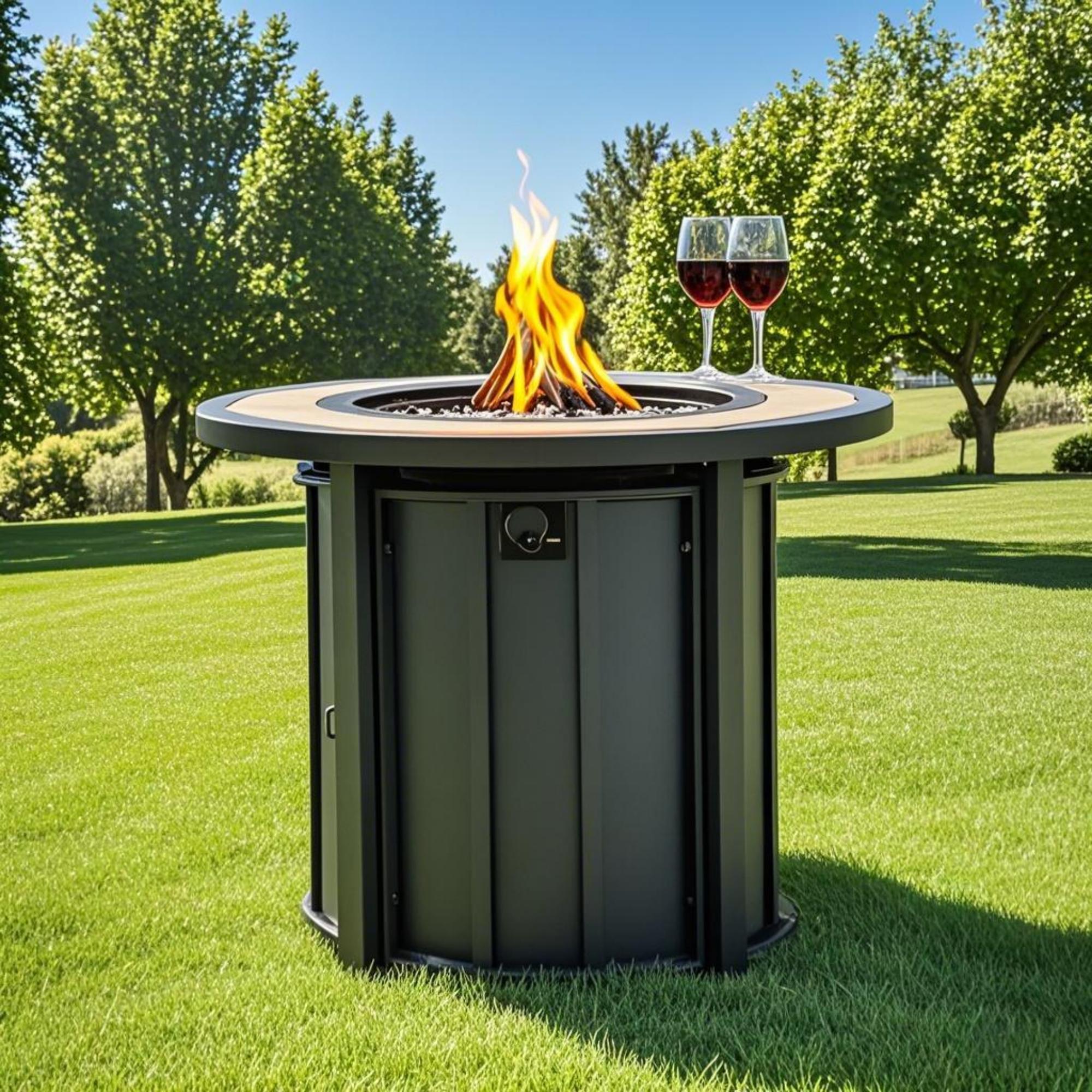 30" Propane Gas Fire Pit Table with Mosaic Ceramic Tabletop