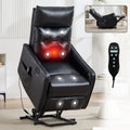 Black PU Single Motor Power Lift Recliner Chair