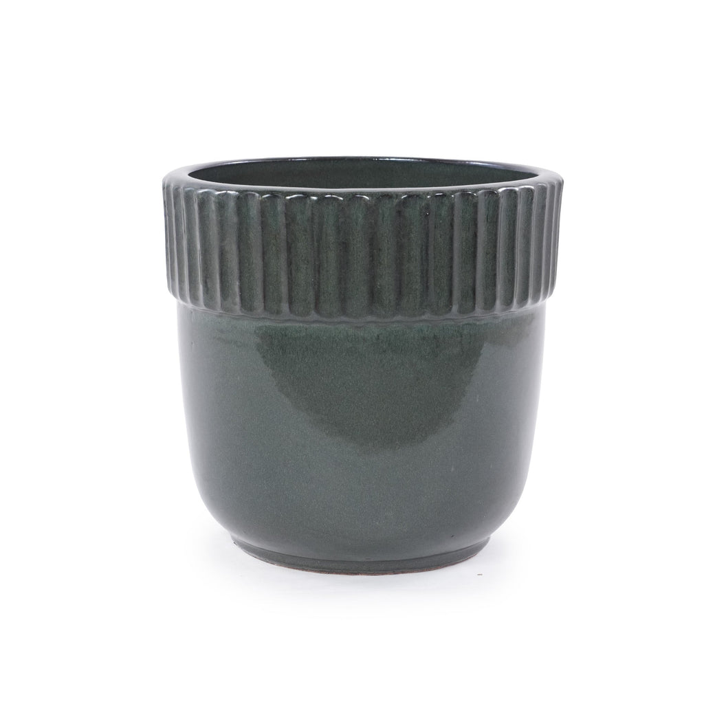 Handmade Ceramic Planter Set of 3, 15/12/9 Inch Diameter, Dark