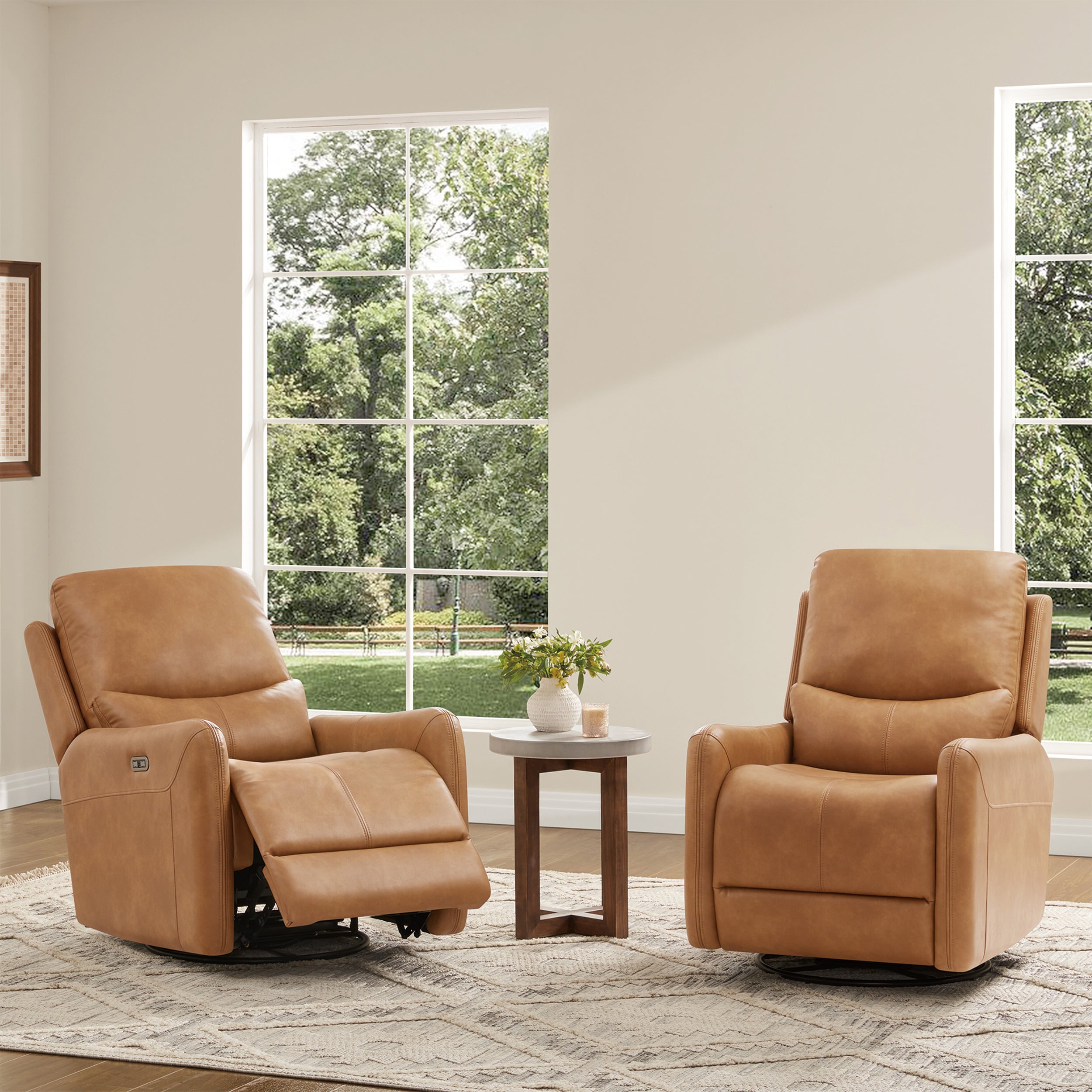 Dublin 30" Swivel Power Recliner Arm Chair Saddle