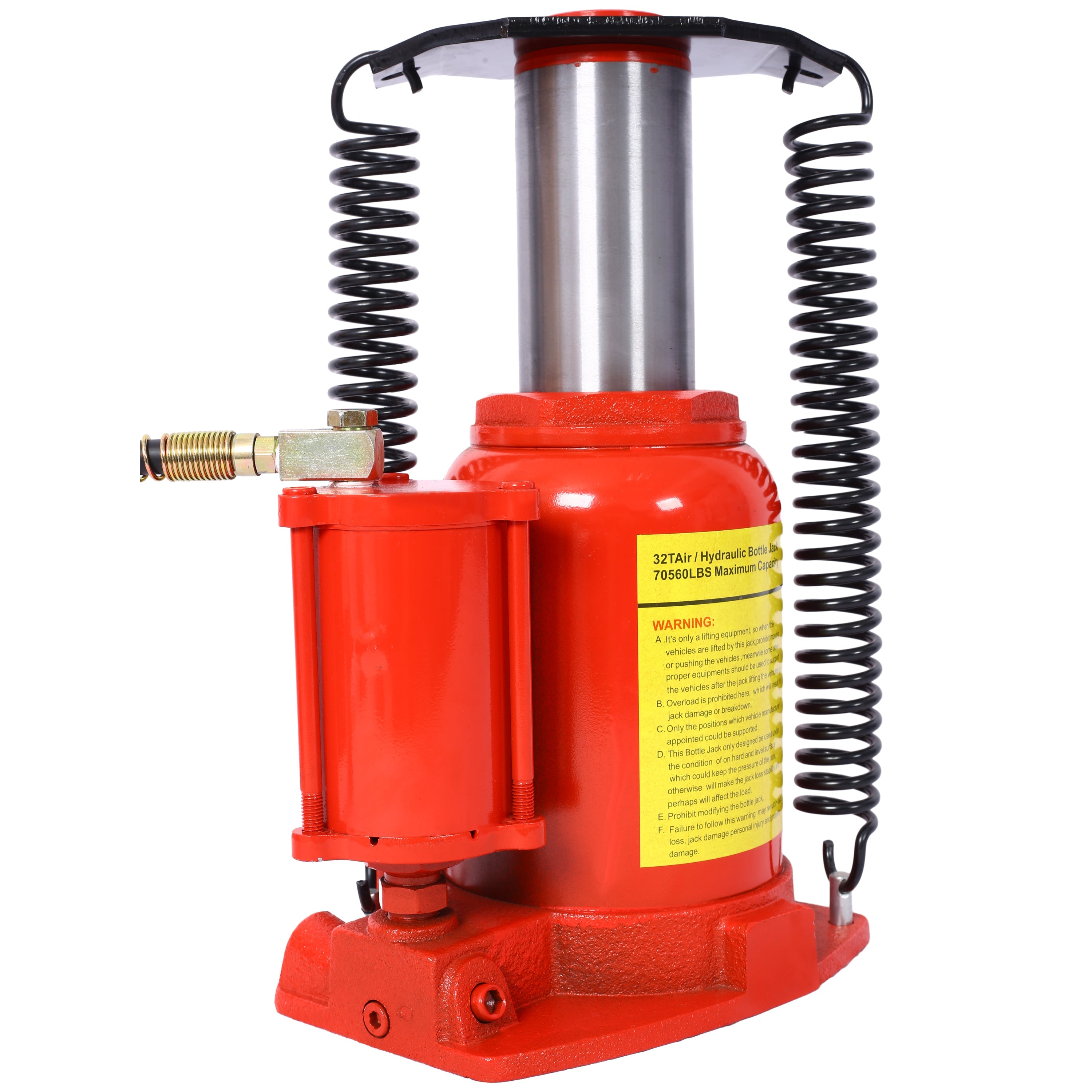 Air Hydraulic Bottle Jack, 32 Ton Capacity