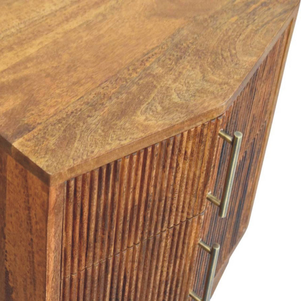 Solid Wood Louvre Bedside Unit