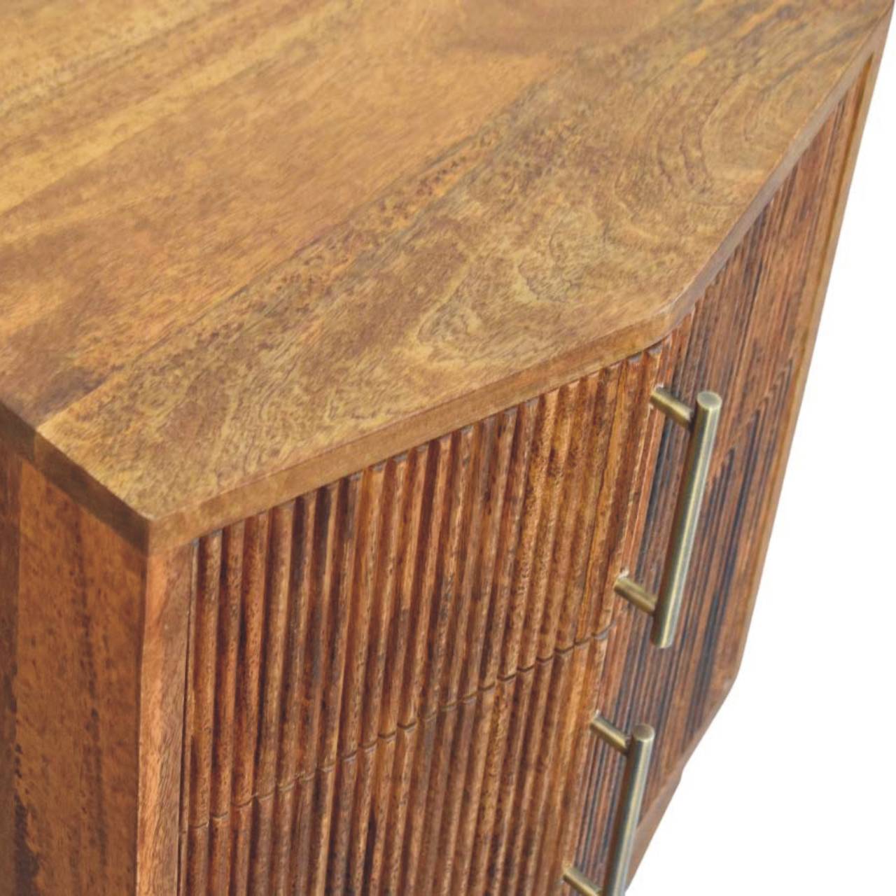 Solid Wood Louvre Bedside Unit