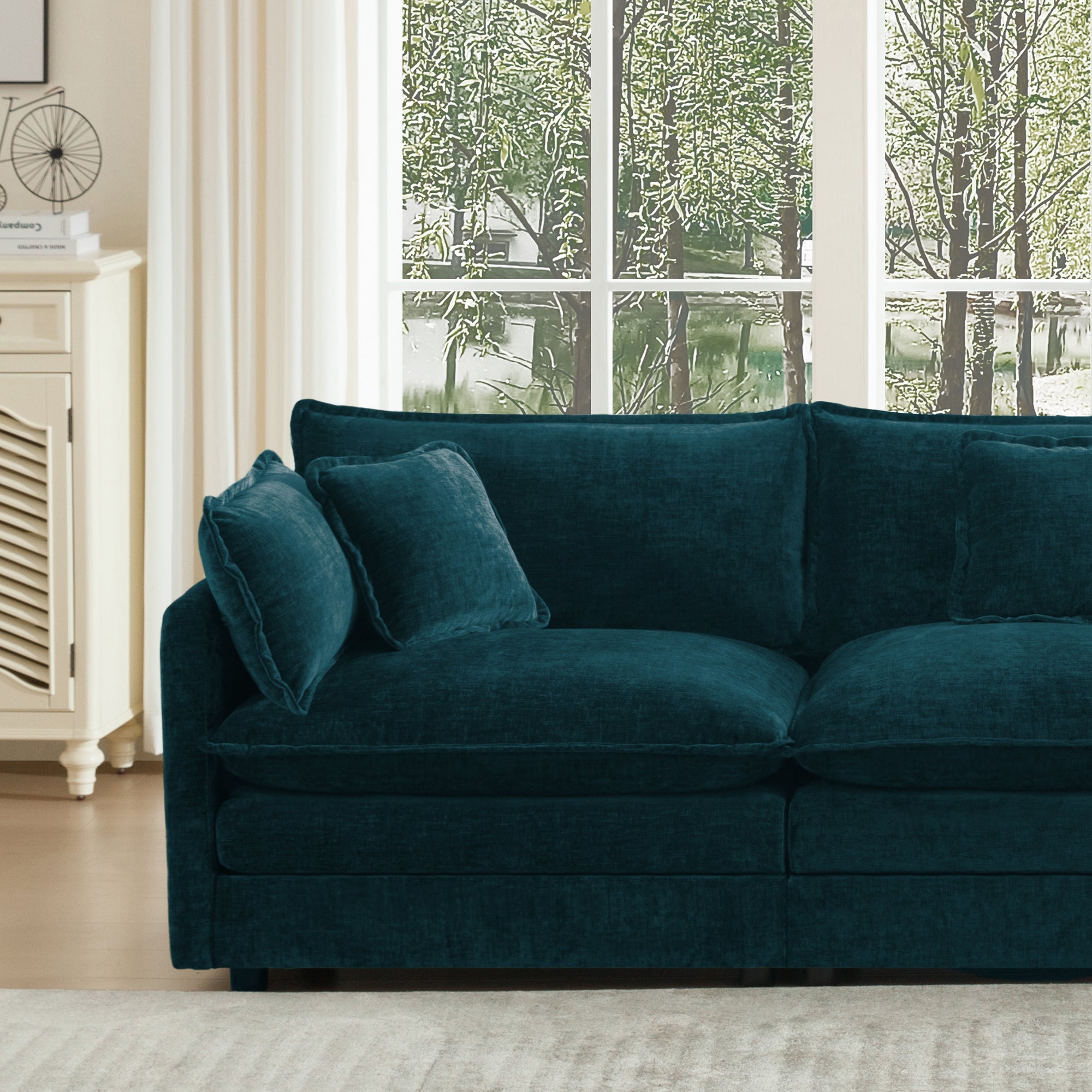 Oversize 3-Seater Sofa with Ottoman