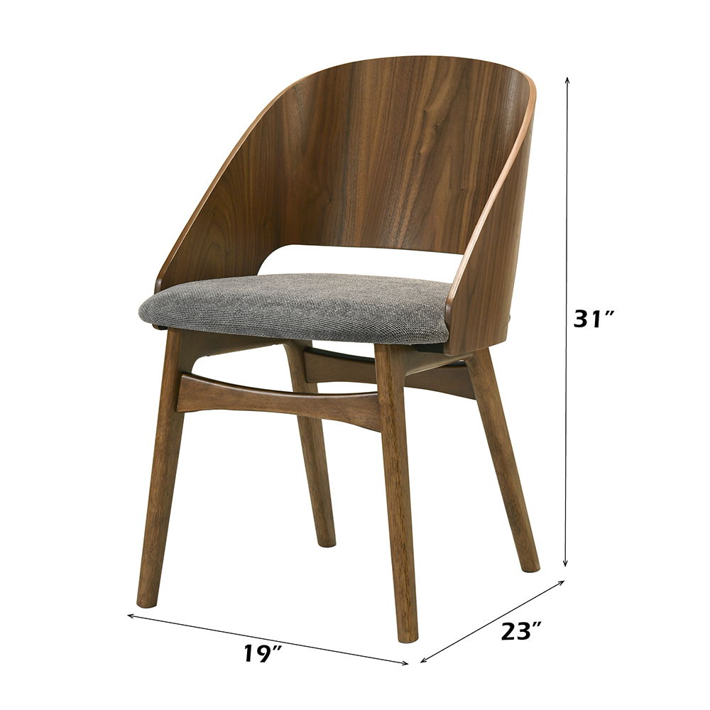 Delmon - Side Chair (Set of 2) - Dark Walnut / Gray