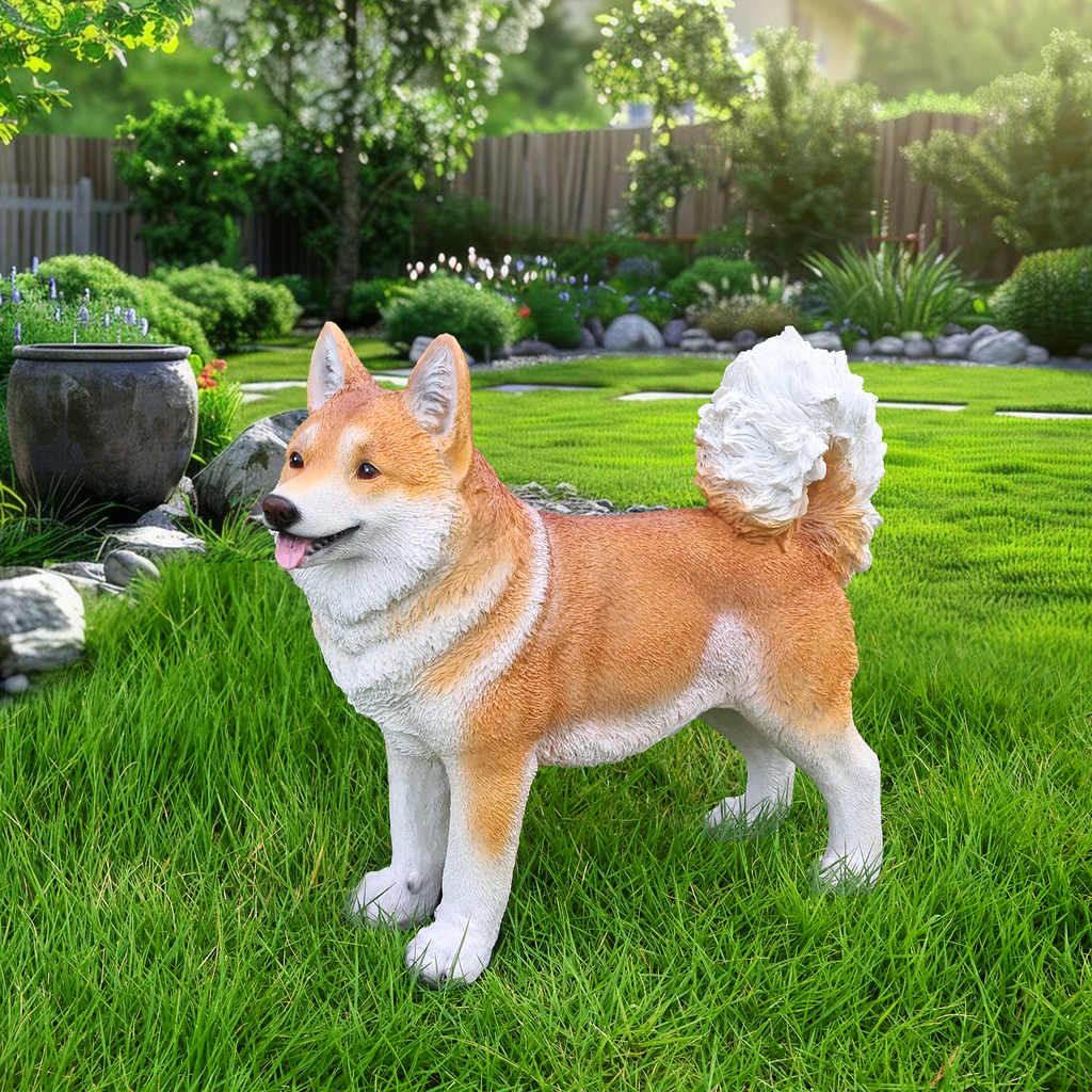 Lifelike Shiba Inu Dog Statue