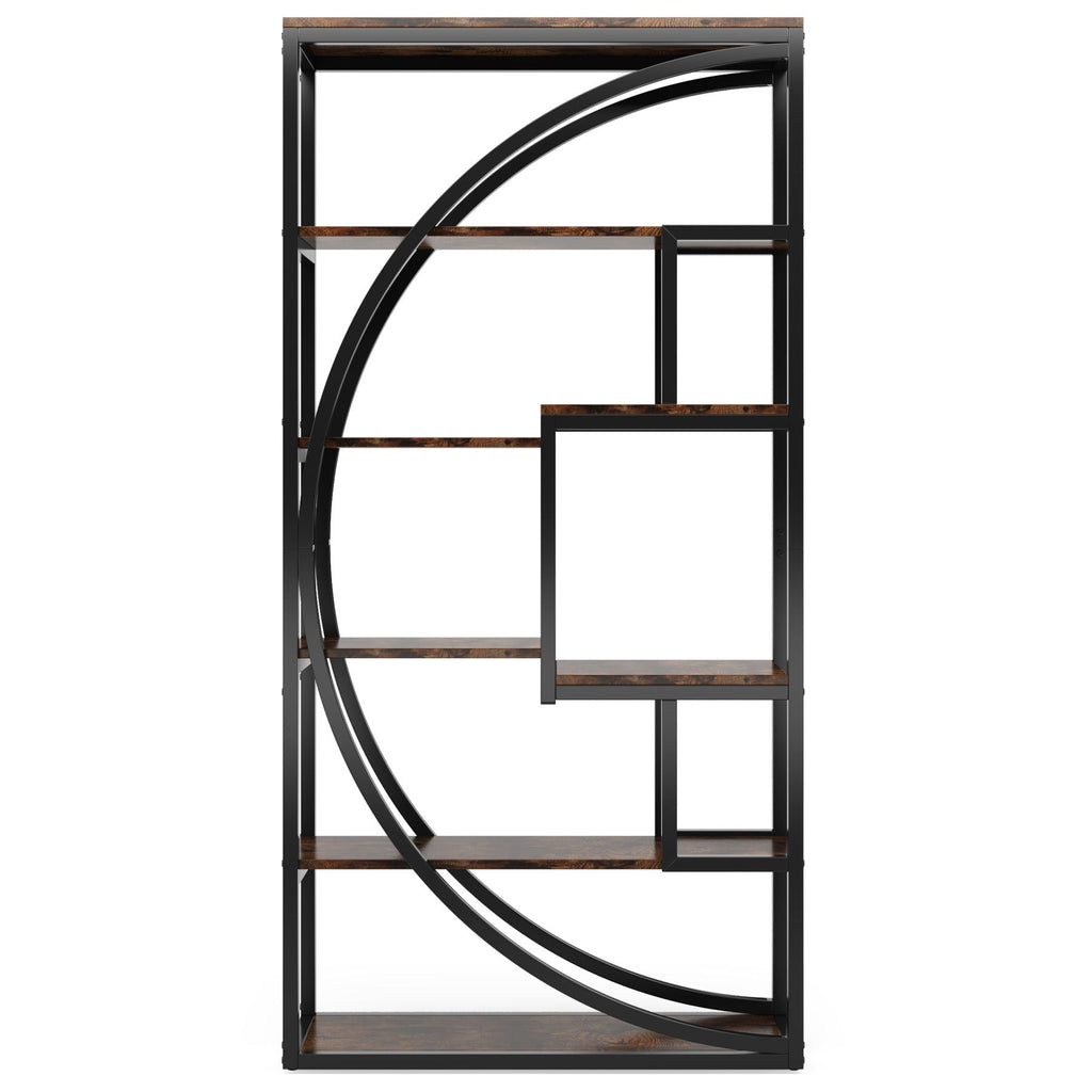 5 Tier Etagere Bookshelf With 8 Open Shelves Organizer For Living Room