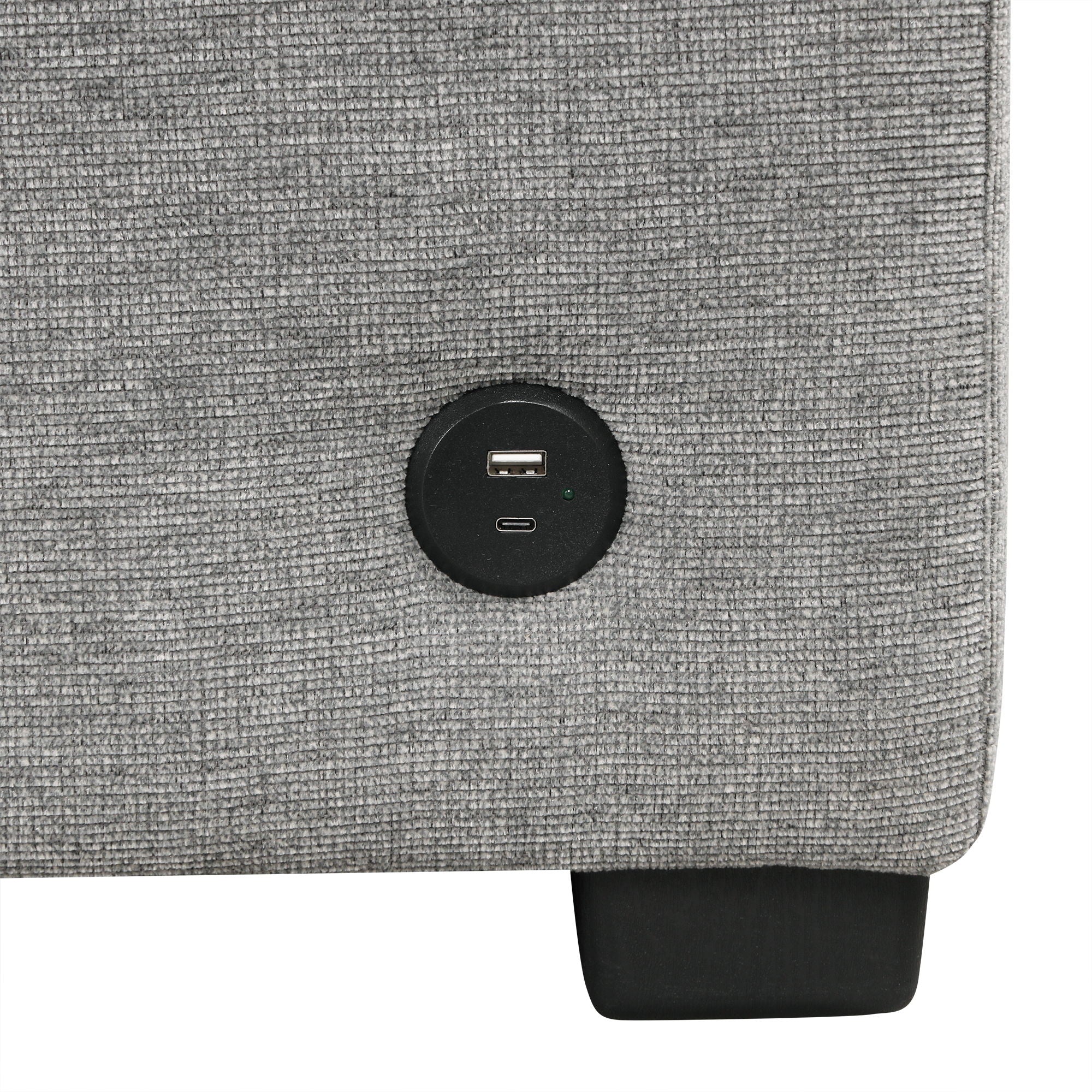 Modern 2 Seater Loveseat Sofa With Pull-Out Bed, Fabric, Built-In USB Ports & Cup Holders