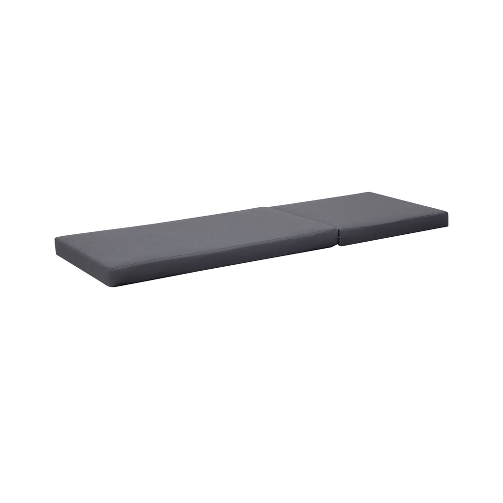 Lounge Chaise Set in Black Acacia Wood with Water-Resistant Cushions