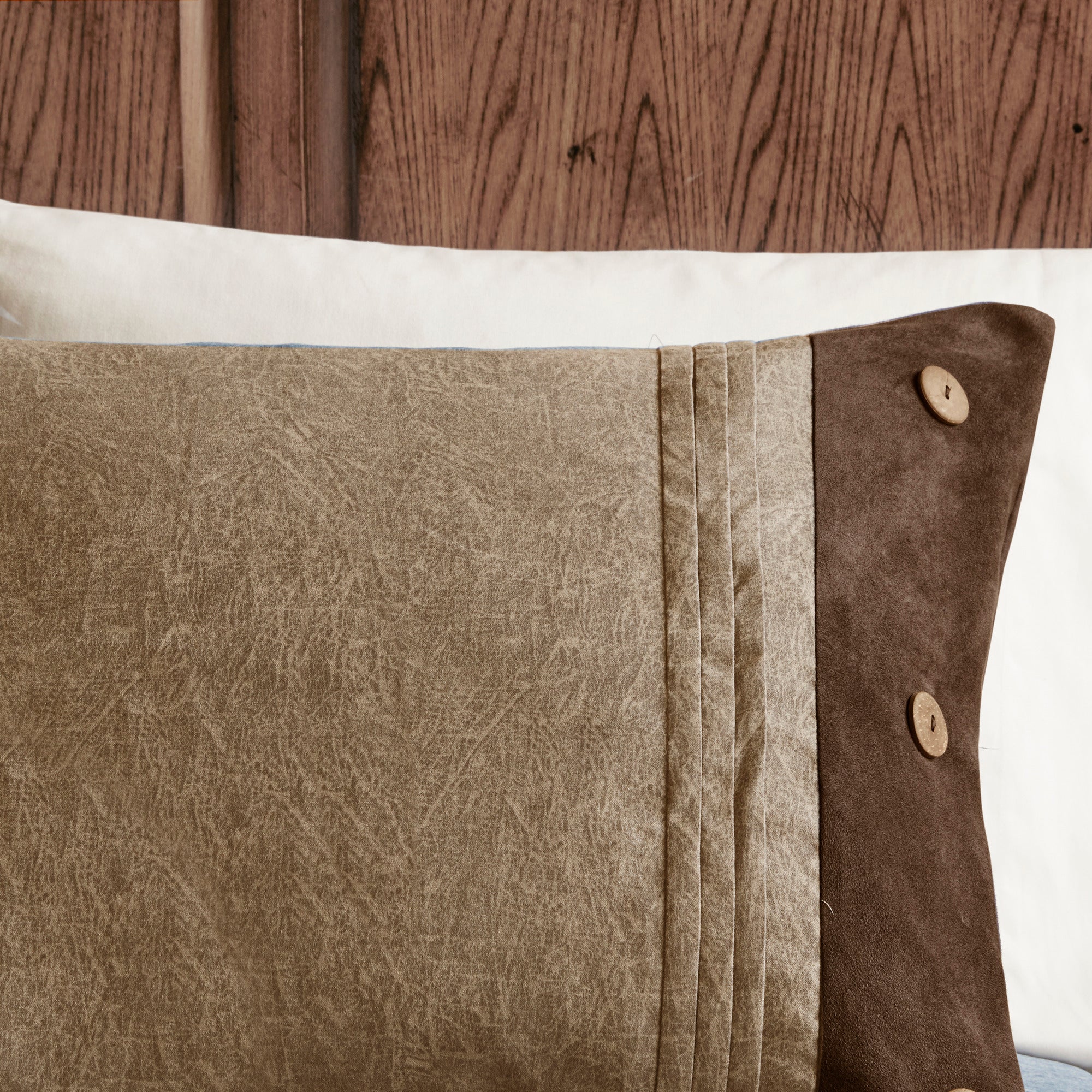 7 Piece Faux Suede Comforter Set Brown California King
