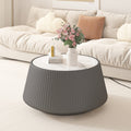 Light Sintered Stone Top Cup Shape Leather Coffee Table