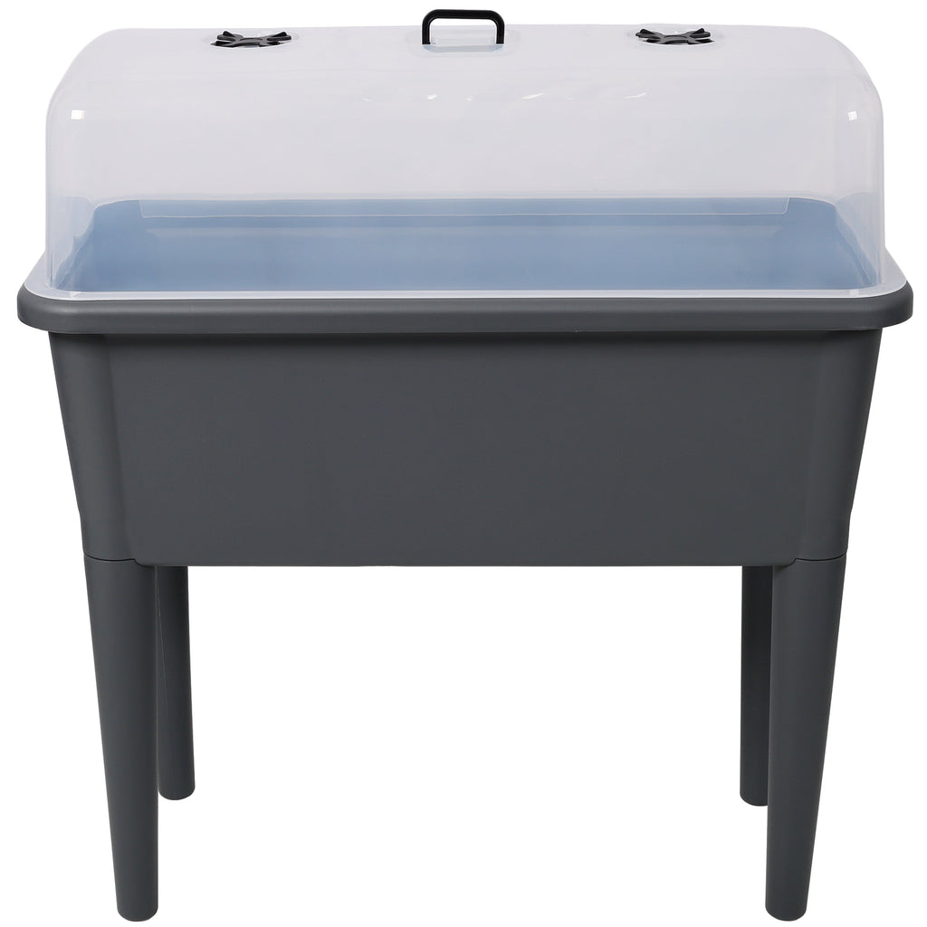 Raised Garden Bed with Ventilated Transparent Greenhouse Lid