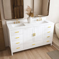 60" Solid Wood Bathroom Vanity with 2 Sinks