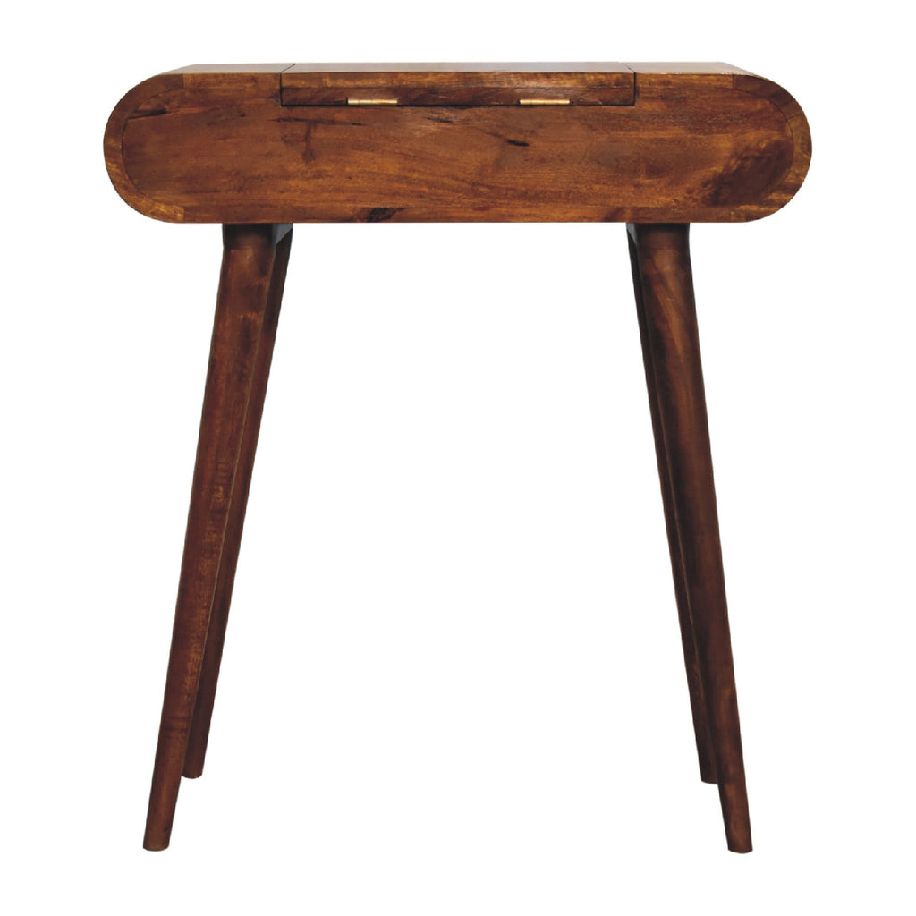 Solid Wood Mini Round Chestnut Fold Vanity