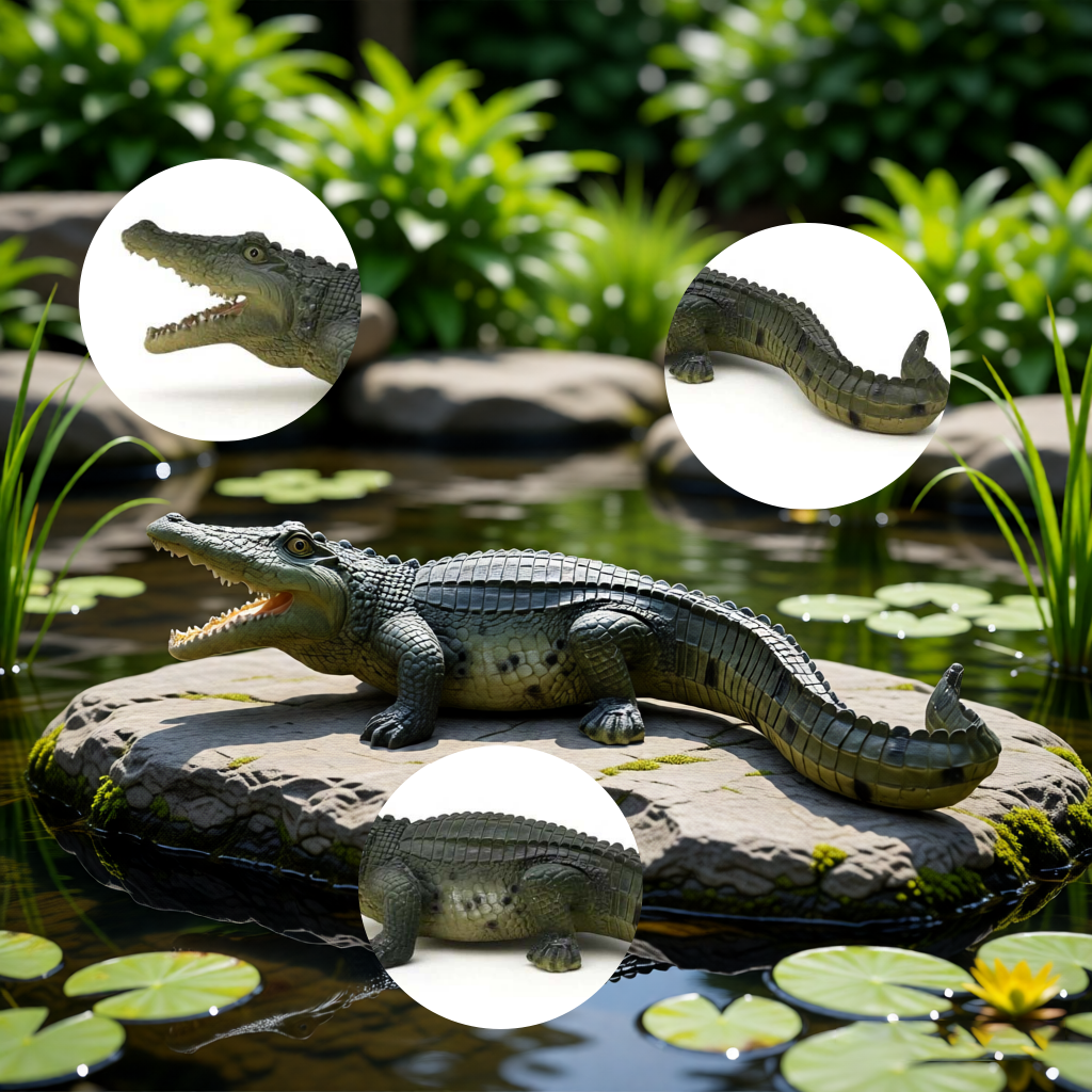 23" Simulated Crocodile Garden Statue