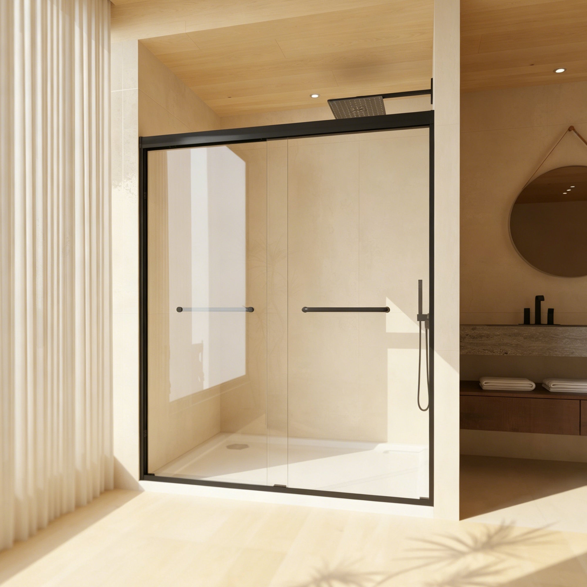 Aluminum Frame Double Sliding Shower Door