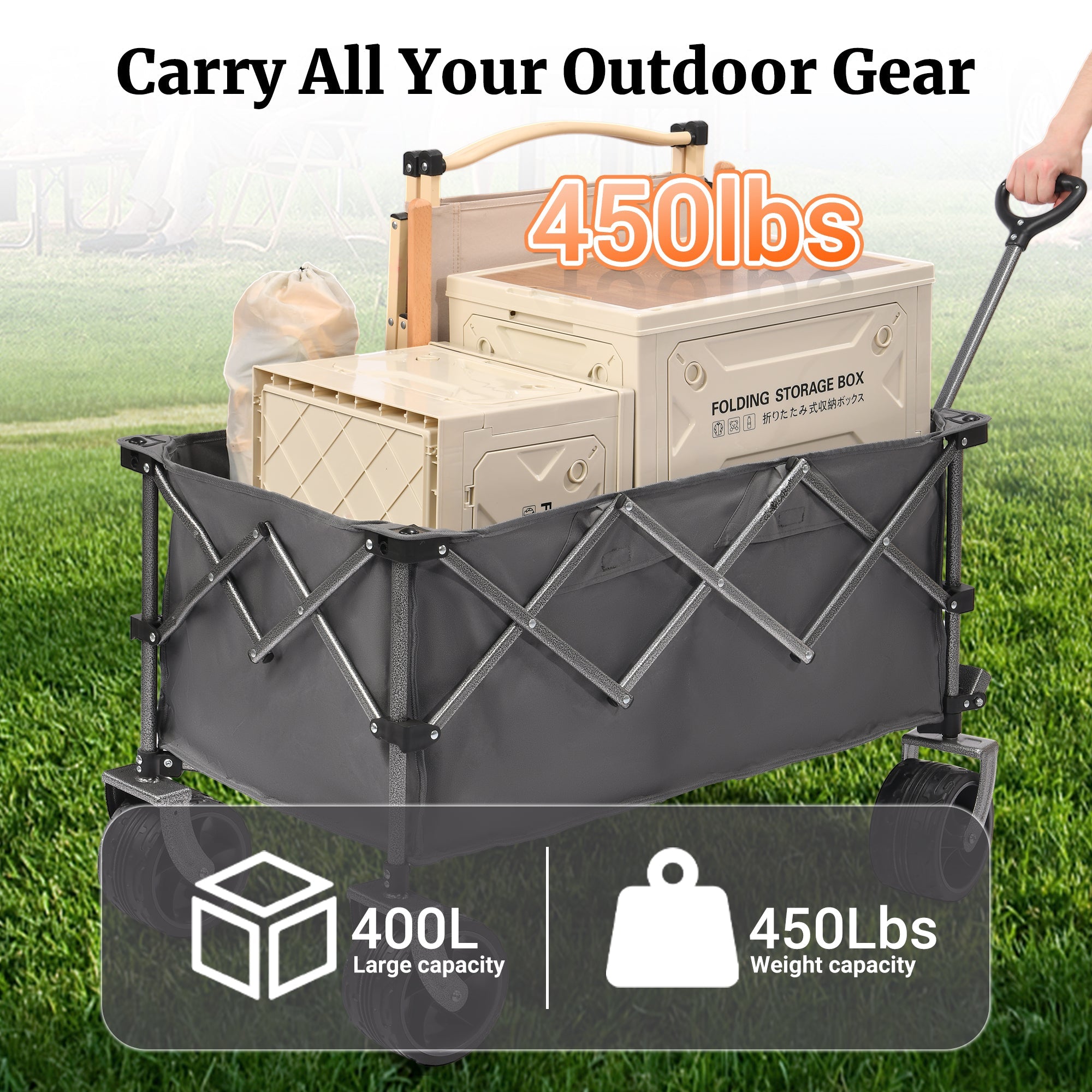 Portable 400L Collapsible Wagon