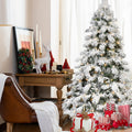 8ft Flocked Scarecrow-Shaped Christmas Tree with 470 Warm Lights