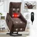 Brown Chenille Single Motor Power Lift Recliner Chair