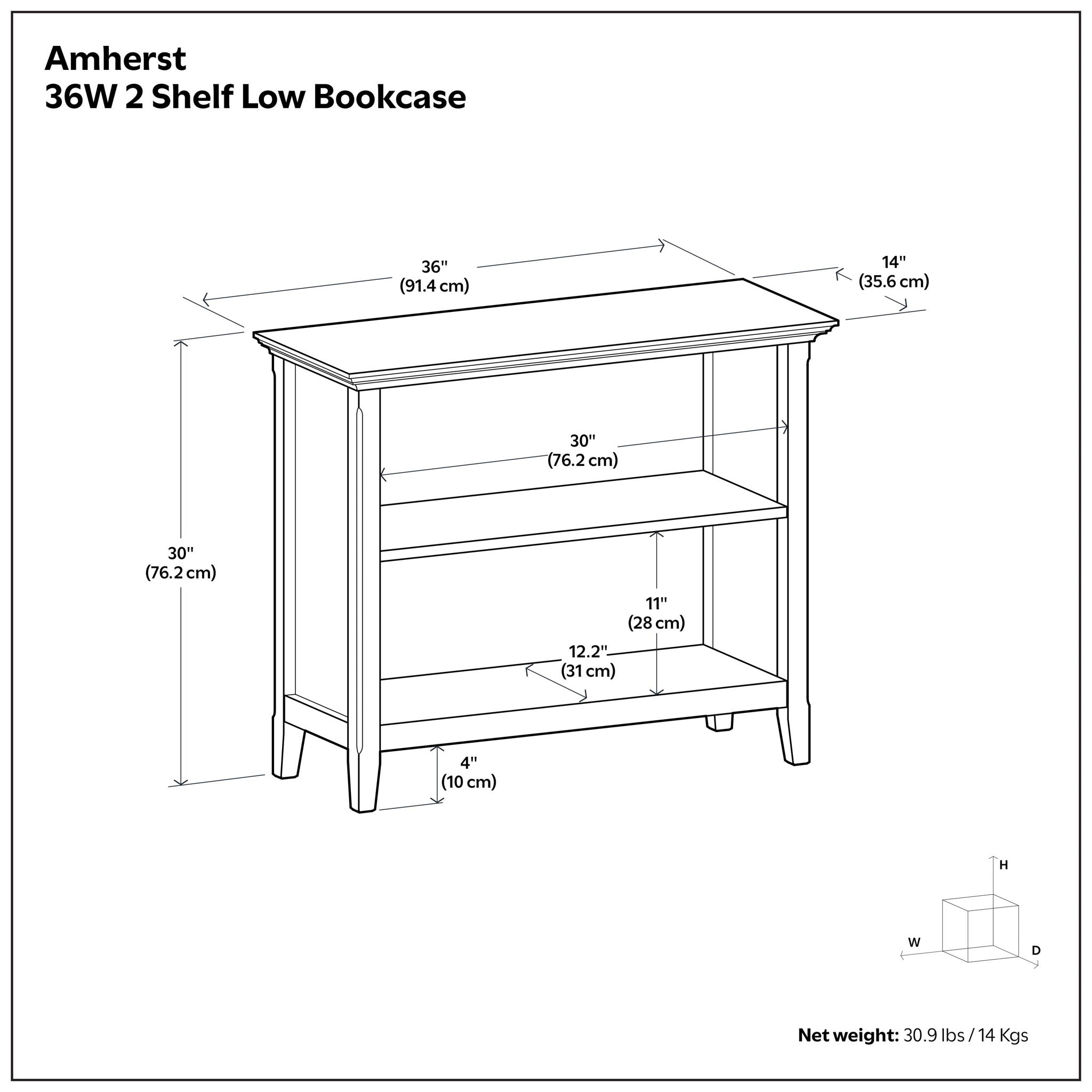 Amherst - 2 Shelf Bookcase - Brown
