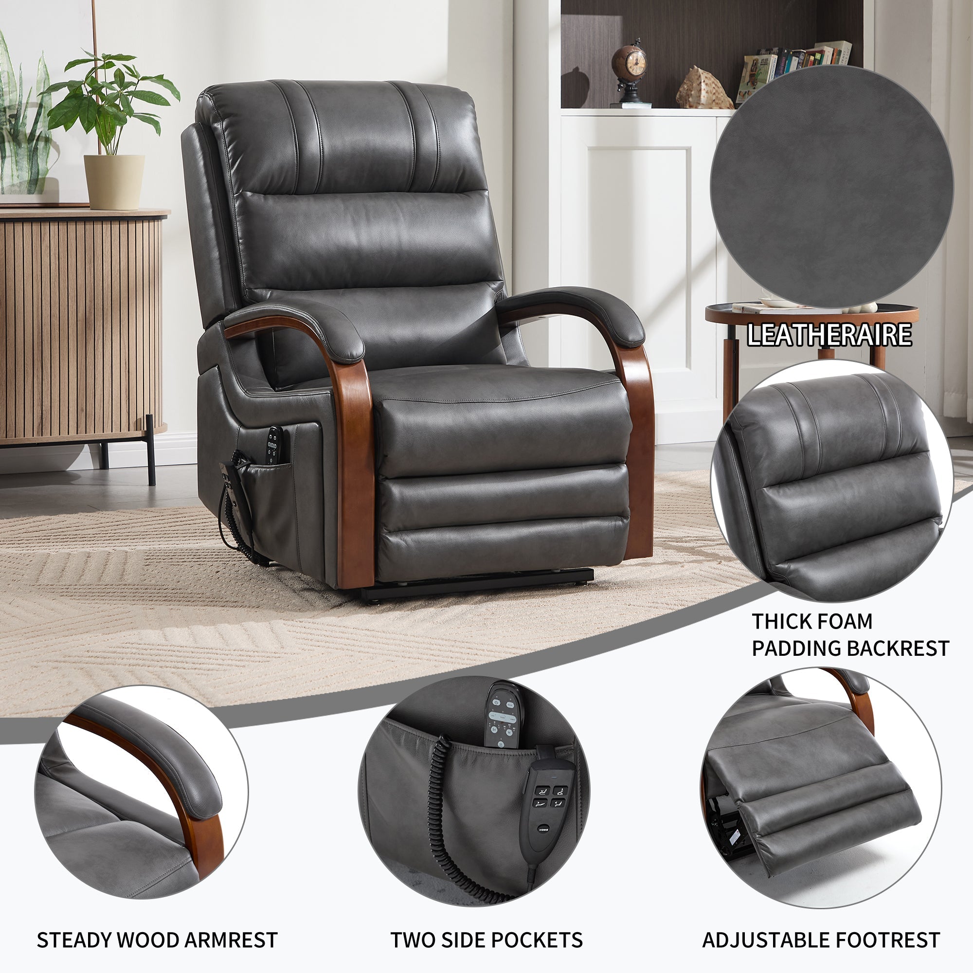 Power Dark Recliner Chair