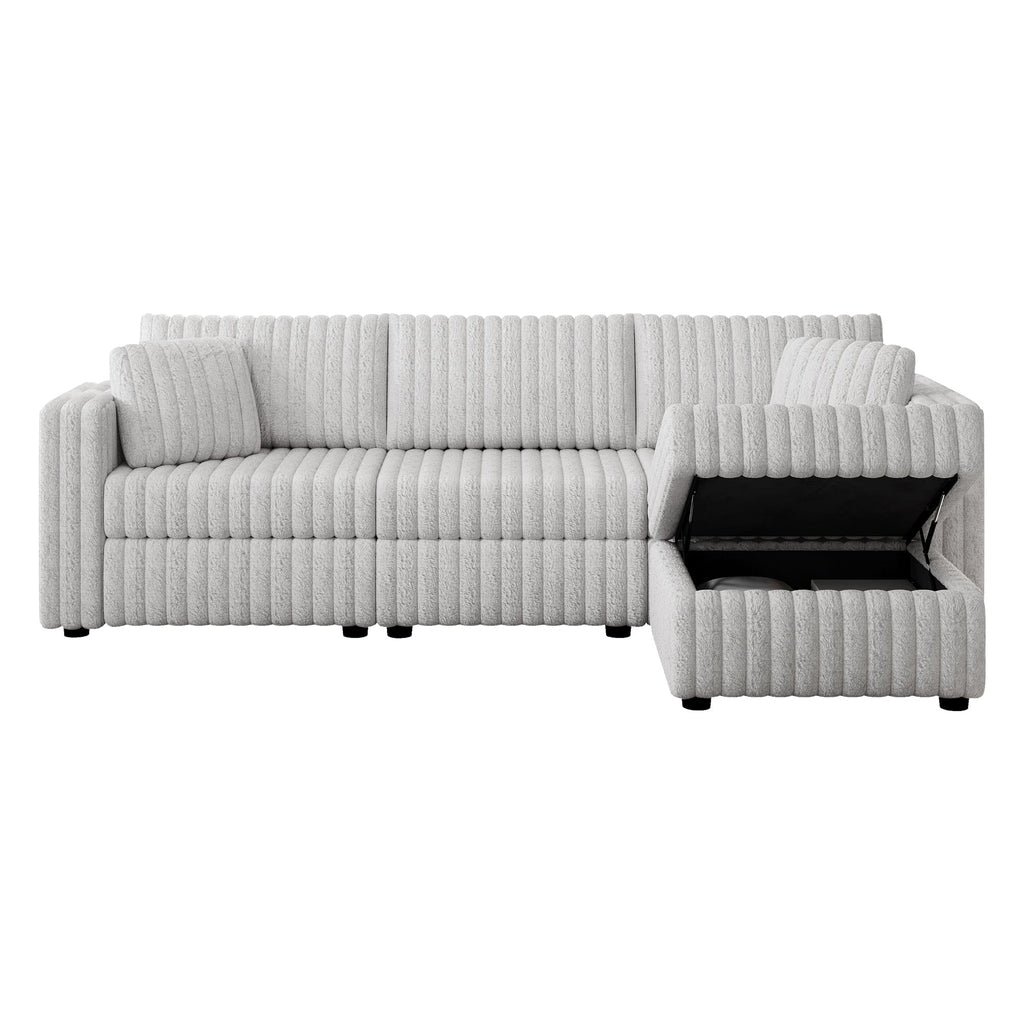 106.3" Soft 3-Person Sofa with Ottoman